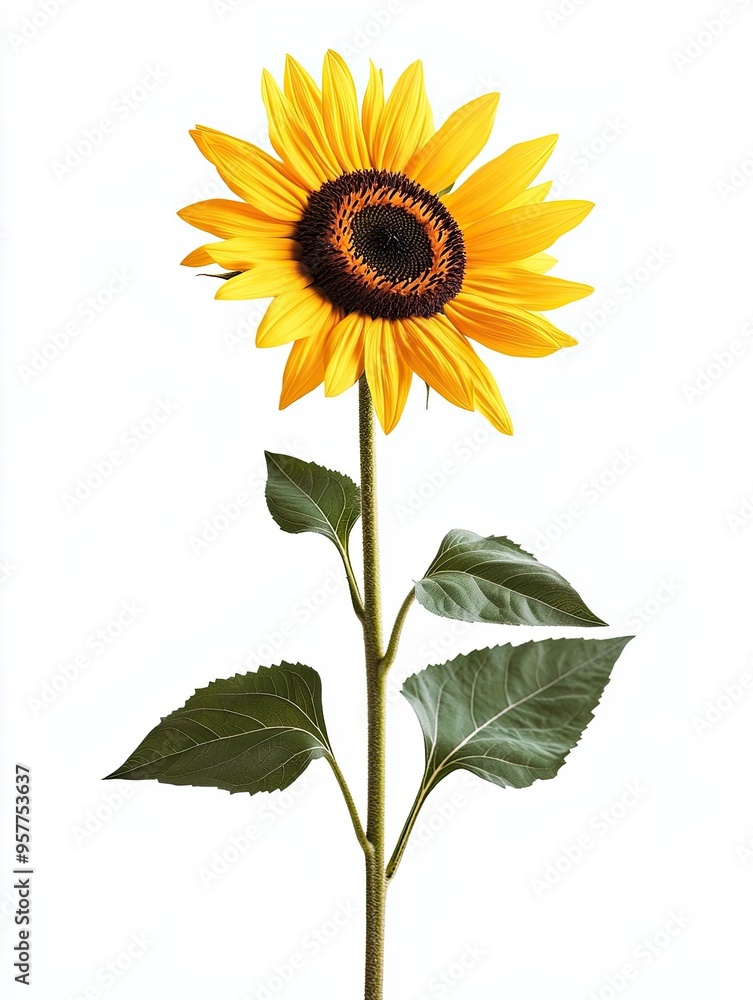 Fototapeta premium Sunflower isolated on white background AI Generated
