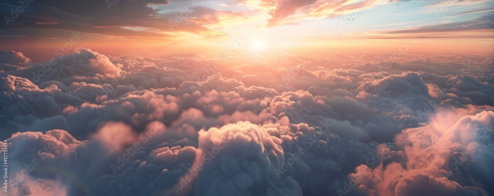 Dawn breaking through the clouds after a storm, 4K hyperrealistic photo Dawn breaking through the clouds after a storm, 4K hyperrealistic photo