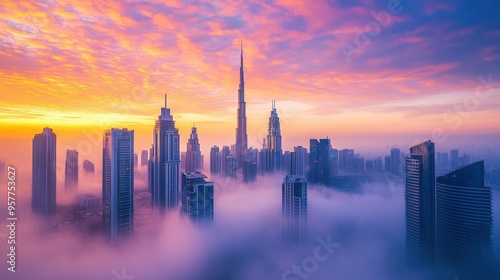 Breathtaking Dubai Skyline at Sunrise