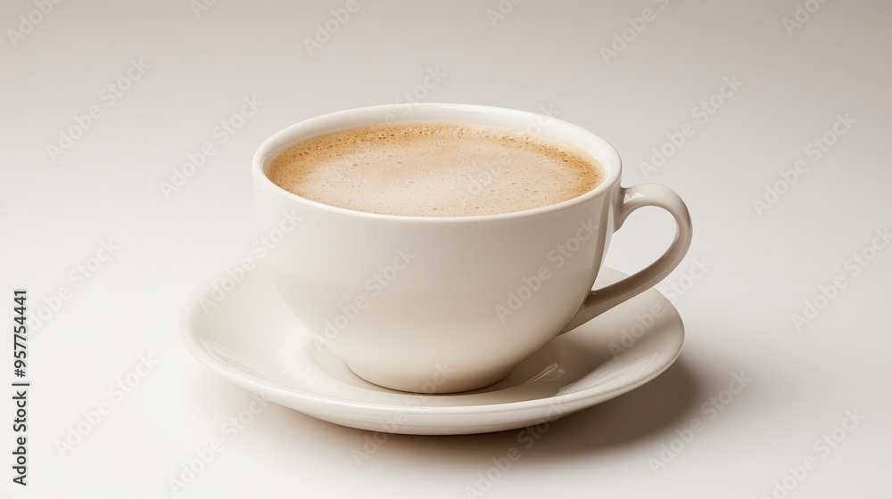 Elegant Coffee Cup Filled with Rich Brewed Coffee and Delicate Crema Elegant Coffee Cup Filled with Rich Brewed Coffee and Delicate Crema