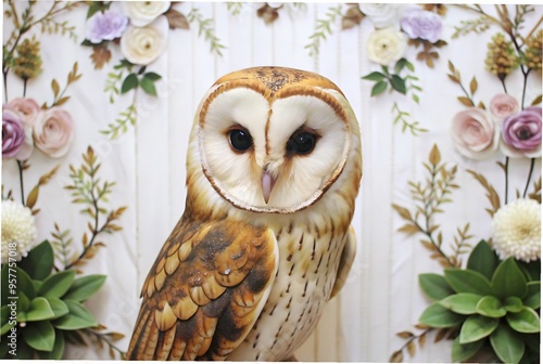 owl white background photo