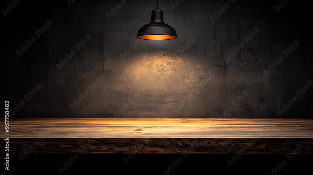 Cozy Wood Table Illuminated by Soft Ambient Light - Clear, Realistic 8K Photo with Copy Space for Text Cozy Wood Table Illuminated by Soft Ambient Light - Clear, Realistic 8K Photo with Copy Space for Text