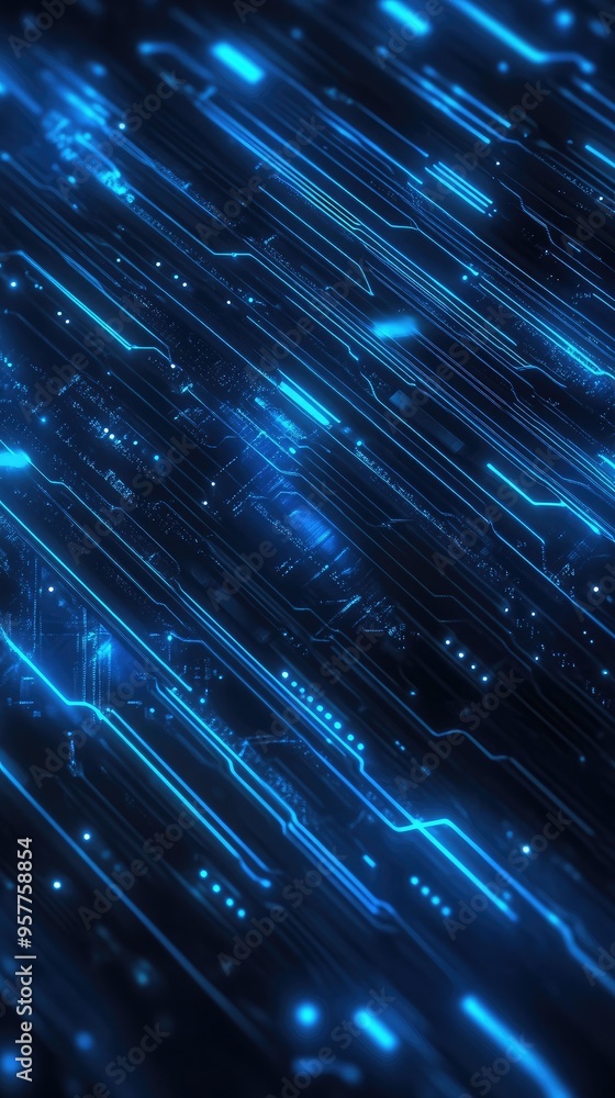 Abstract blue technology background with glowing lines and circuits, ideal for sci-fi and digital design themes. Abstract blue technology background with glowing lines and circuits, ideal for sci-fi and digital design themes.