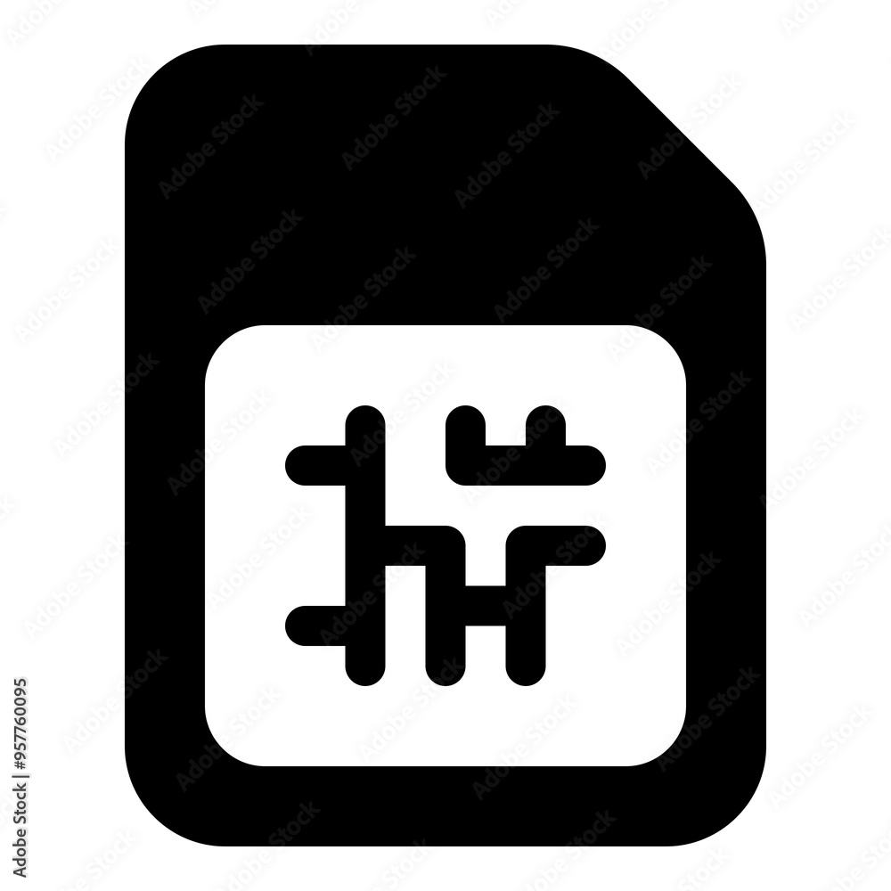 Fototapeta premium SIM card icon for mobile communication and data