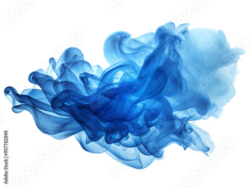 blue smoke on white background photo