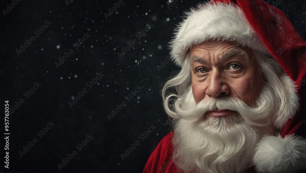 A man with a white beard and glasses wearing a red hat dressed as a Santa clause A man with a white beard and glasses wearing a red hat dressed as a Santa clause