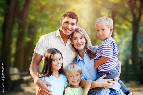 A Nice happy family Playing together outdoor