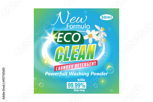 cleaner detergent powder label, cleaning product label, super clean laundry detergent, Laundry detergent product label template. Best for label production, packaging and advertising design