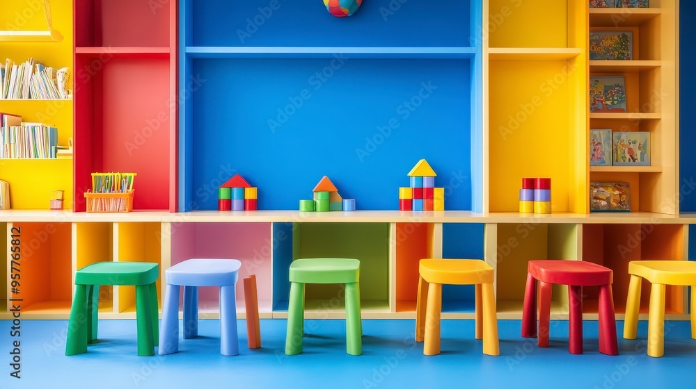 Dynamic and Cheerful Children's Book Cover with Vibrant Primary Colors for a Bright and Playful Design Dynamic and Cheerful Children's Book Cover with Vibrant Primary Colors for a Bright and Playful Design
