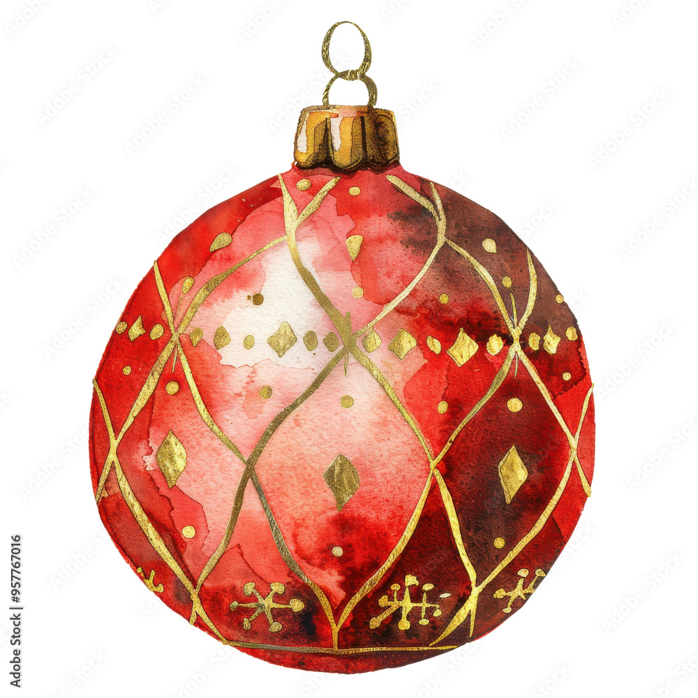 A Vibrant Red Christmas Ornament Detailing Elegant Gold Patterns and Shimmering Highlights, Perfectly Capturing the Essence of Holiday Festivity and Cheerful Decorations. A Vibrant Red Christmas Ornament Detailing Elegant Gold Patterns and Shimmering Highlights, Perfectly Capturing the Essence of Holiday Festivity and Cheerful Decorations.