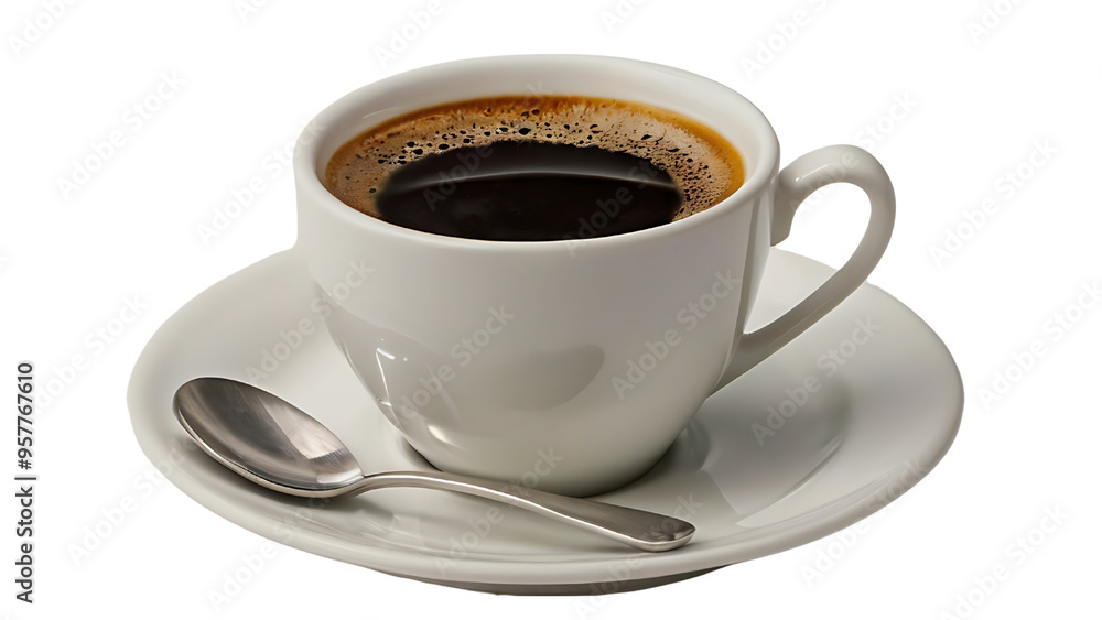 black coffee in white cup isolated on transparent background black coffee in white cup isolated on transparent background