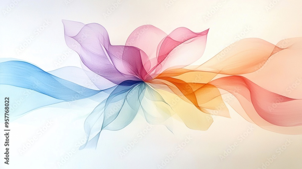 Obraz premium Ethereal Dreamscapes - Surreal Pastel Painting with Soft Flowing Shapes and Otherworldly Aura