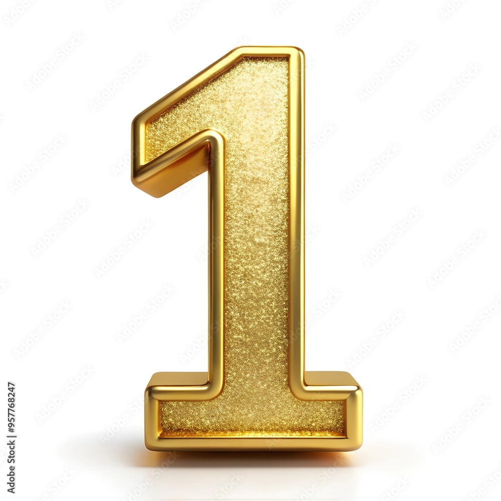 the number 1 with a shiny gold effect on a white background the number 1 with a shiny gold effect on a white background