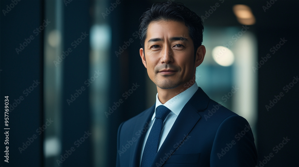 笑みを浮かべているアジア人の経営者・CEO・ビジネスマン 笑みを浮かべているアジア人の経営者・CEO・ビジネスマン