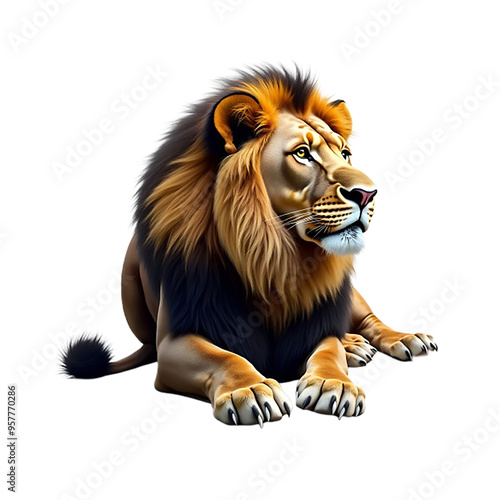 A realistic lion isolated 