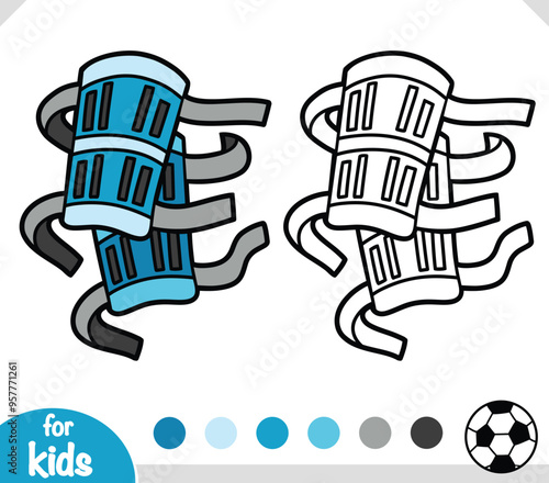 Football Shin Guards, Coloring book for kids, sport equipment