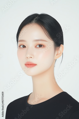 Beauty concept portrait of young Asian woman with soft highlights