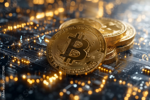 Obraz na płótnie Crypto currency Financial profitability and cost optimisation with graphic. w salonie