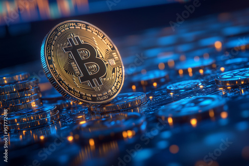 Obraz na płótnie Crypto currency Financial profitability and cost optimisation with graphic. w salonie