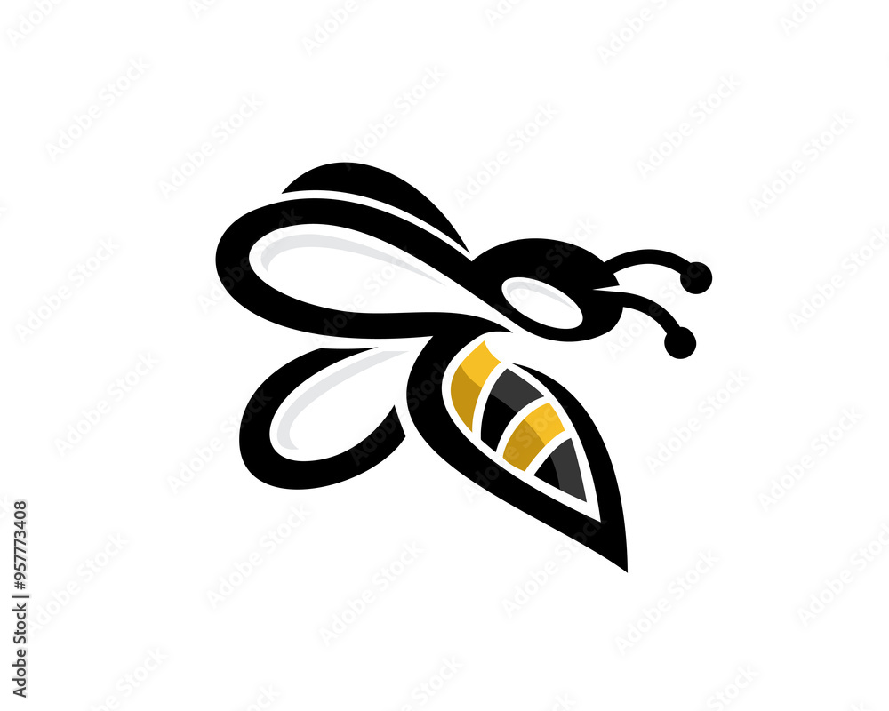 abstract flying bee art design template illustration abstract flying bee art design template illustration