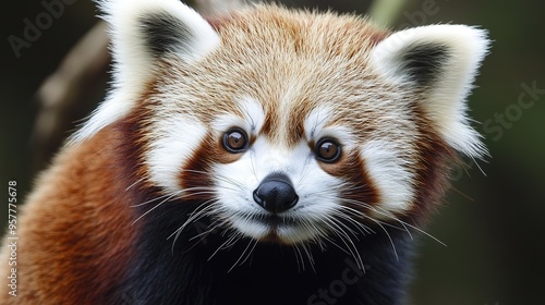 Whimsical Red Panda in a Playful Pose on a White Background - A Cute and Colorful Character.