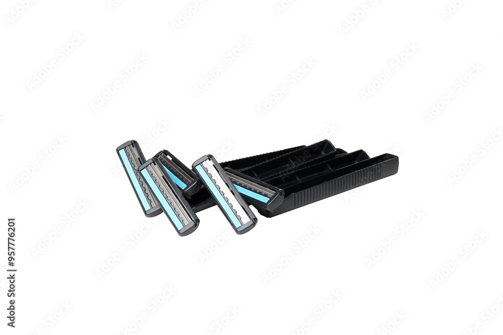 PNG, Disposable men's shavers, isolated on white background PNG, Disposable men's shavers, isolated on white background