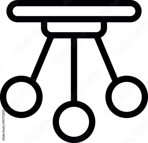 Simple illustration of a newton's cradle, perfect for science and physics concepts