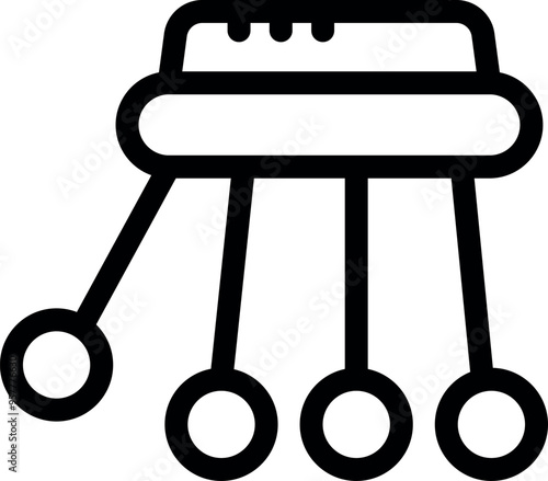 Simple illustration of a newton's cradle, perfect for representing physics concepts