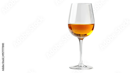 Glass of wine on transparent white background