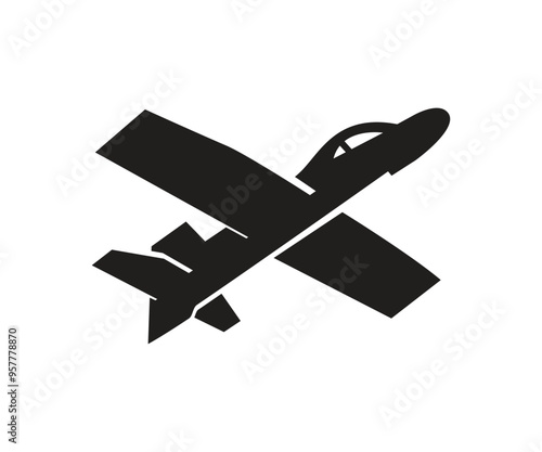 Aeromodeling silhouette icon symbol logo design vector illustration. Airplane symbol in flat style