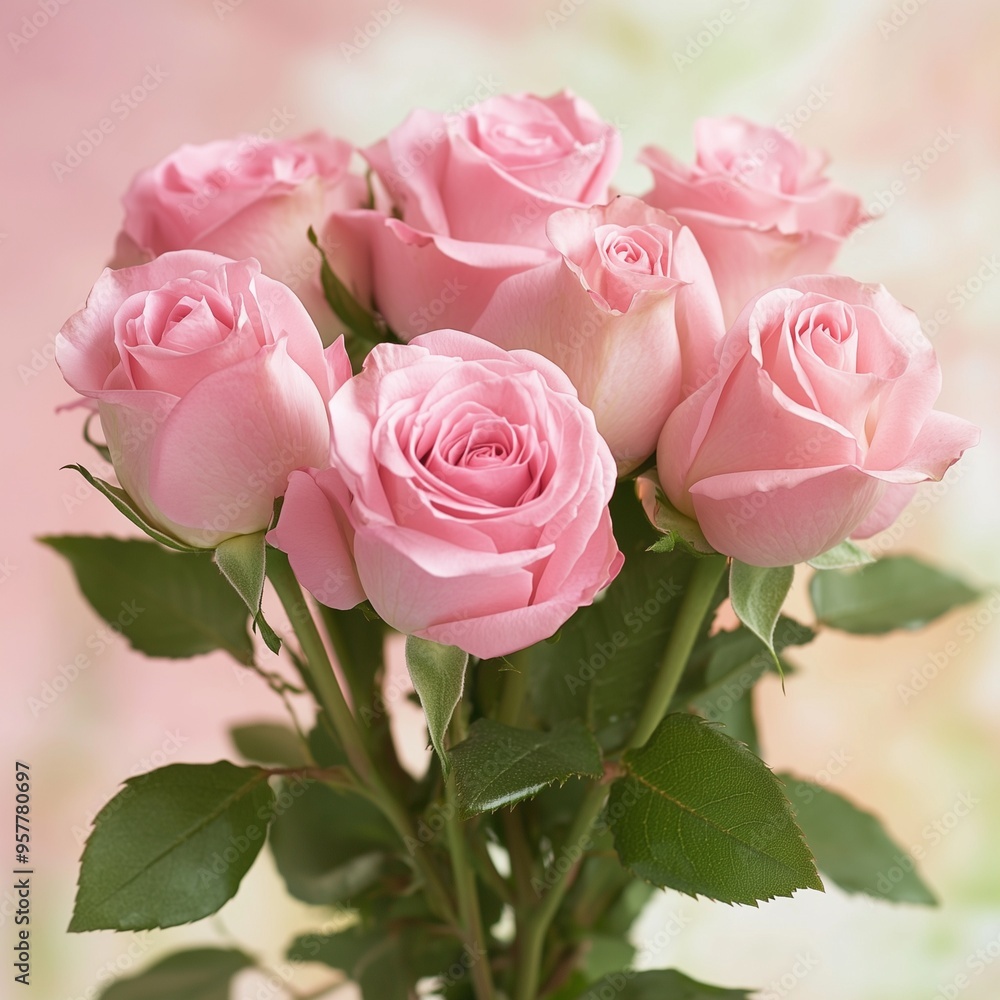 Obraz premium pink roses bouquet