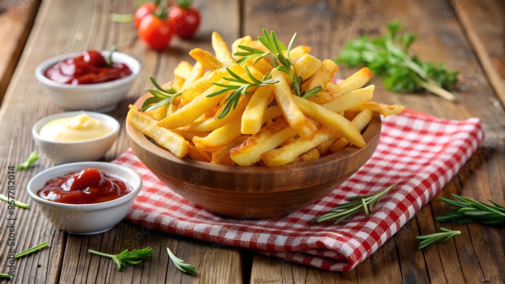 French fries on a beautiful background, French fries on a beautiful background,