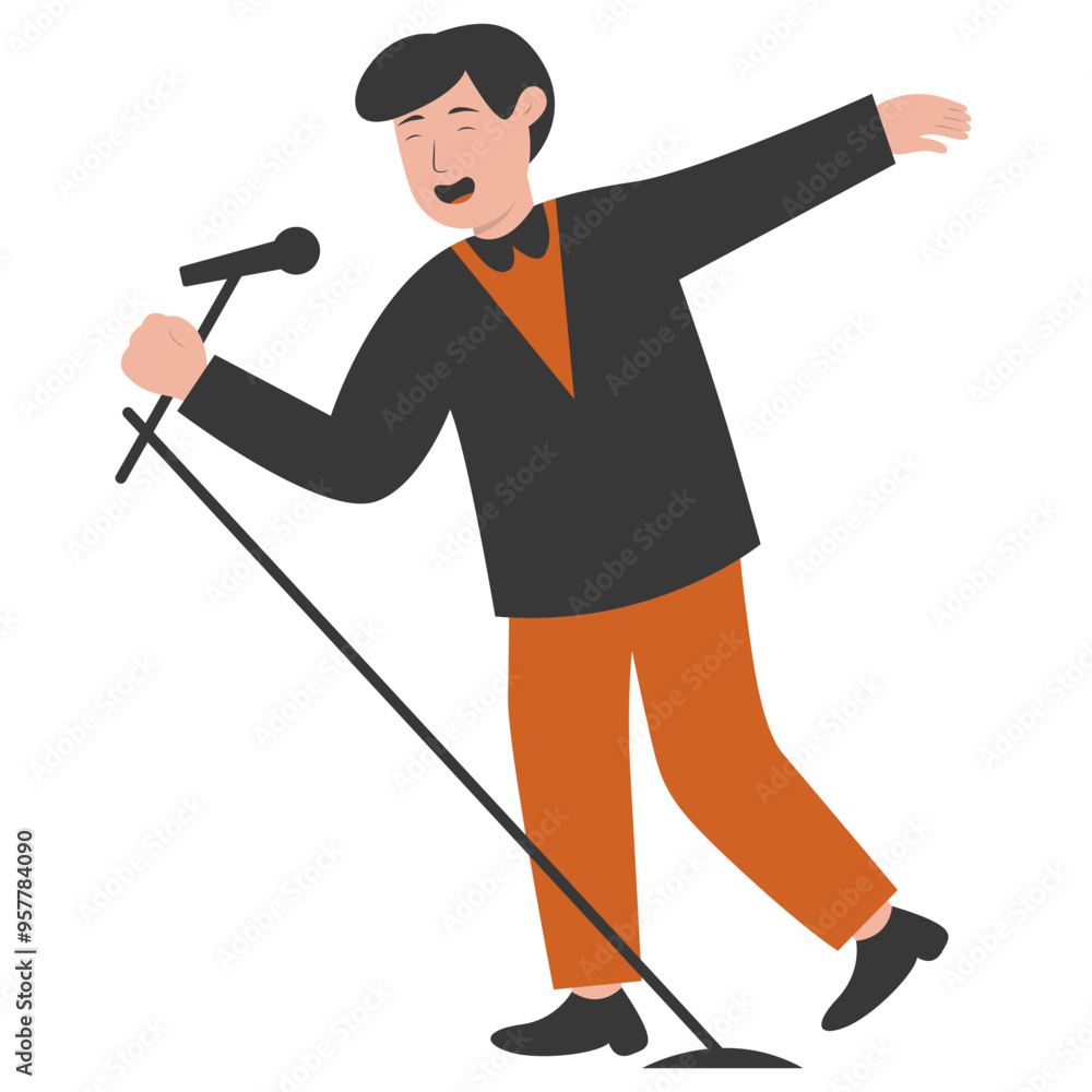 Youth Music Activities Character. Flat Vector Cartoon Illustration Youth Music Activities Character. Flat Vector Cartoon Illustration