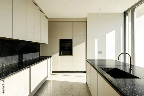 Wallpaper Mural Modern kitchen with terrazzo island and minimalist cabinetry design Torontodigital.ca