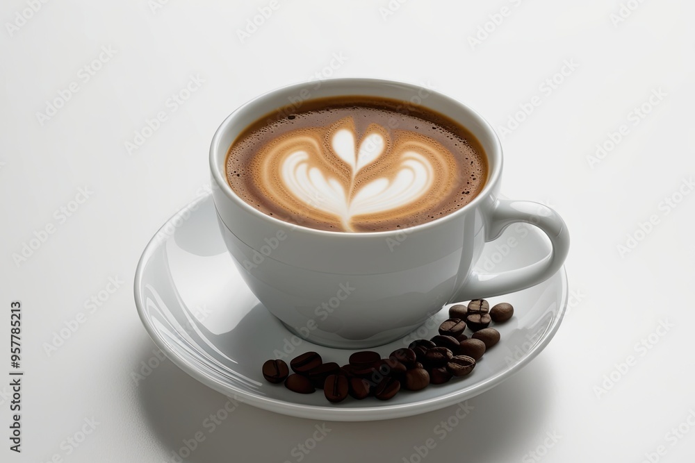 Fototapeta premium Isolated White Background Coffee Cup Perfect for Breakfast Drink