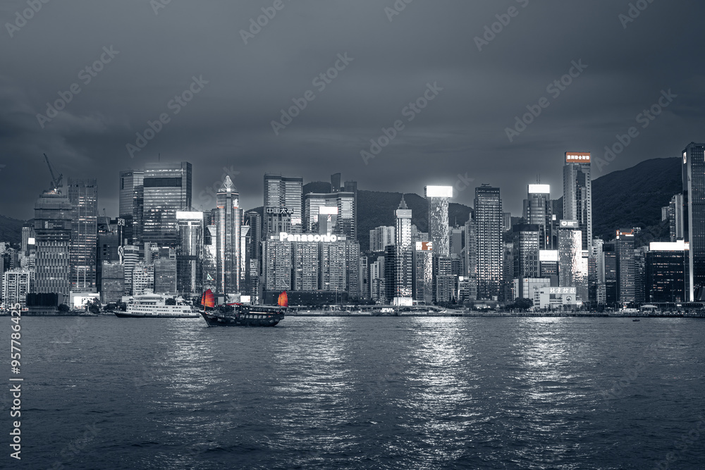 Fototapeta premium Hong Kong city skyline at night