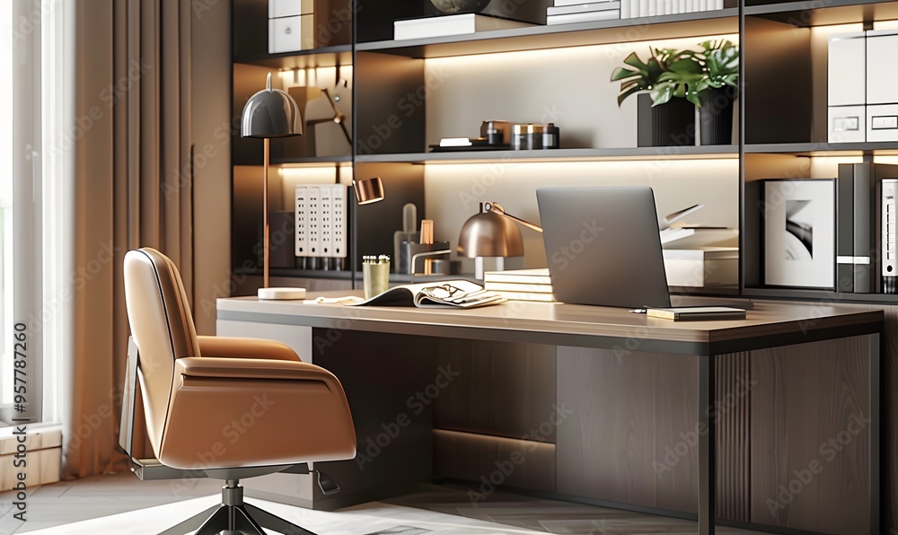 Fototapeta premium Workspace home office desk supplies on office workplace. 