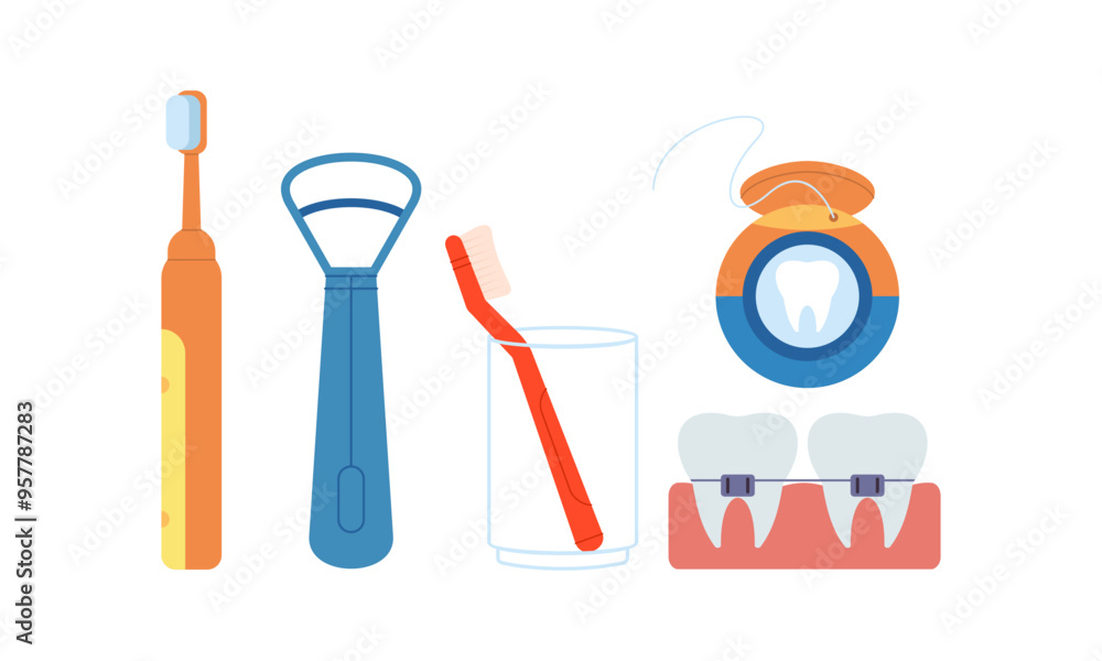 Oral hygiene products and cleaning tools logo Oral hygiene products and cleaning tools logo