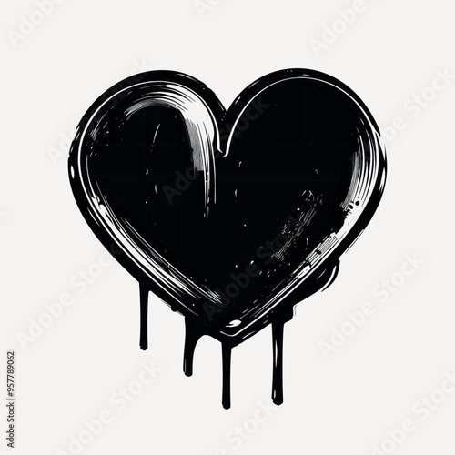 Black dripping heart illustration