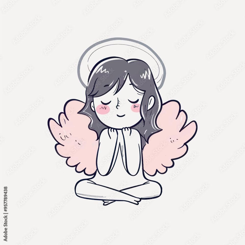 Cute angel cartoon illustration Cute angel cartoon illustration
