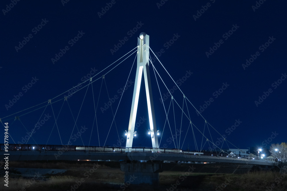 suspension bridge at night suspension bridge at night