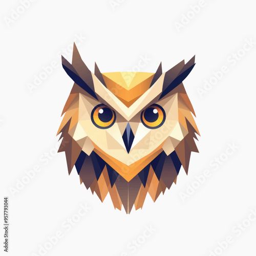 Geometric owl illustration art