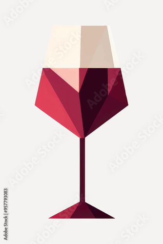 Geometric wine glass illustration