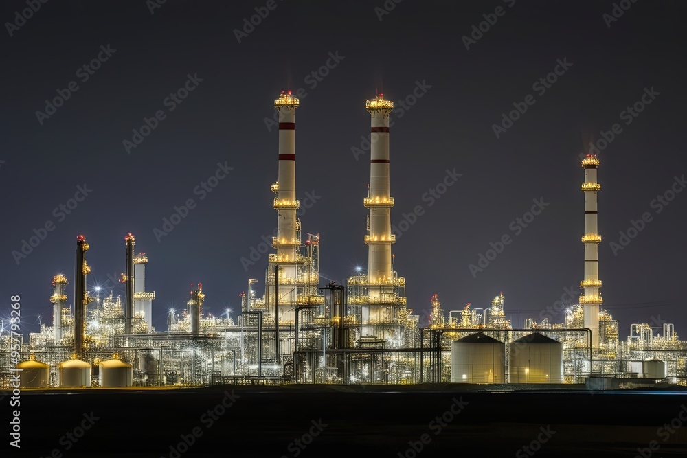 Captivating Nighttime Illumination of Oil Refineries and Petrochemical Facilities Captivating Nighttime Illumination of Oil Refineries and Petrochemical Facilities