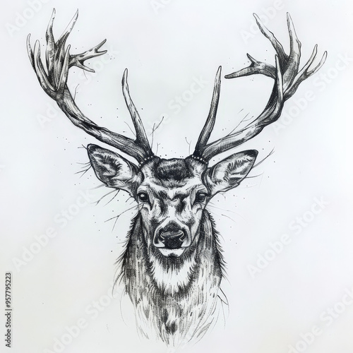 deer, animal, vector, illustration, reindeer, wild, christmas, silhouette, antler, mammal, head, nature, wildlife, stag, elk, cartoon, horn, animals, design, sketch, antelope, drawing, moose, icon, fo