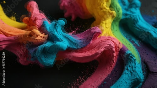 Vibrant Rainbow Clay Swirls: Abstract Art in Motion