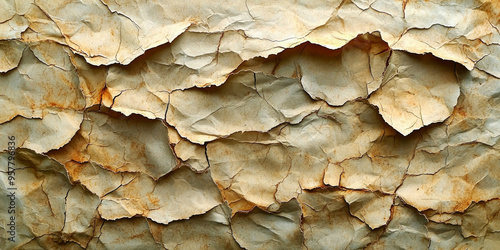 A close-up of crumpled, aged paper with a textured surface.