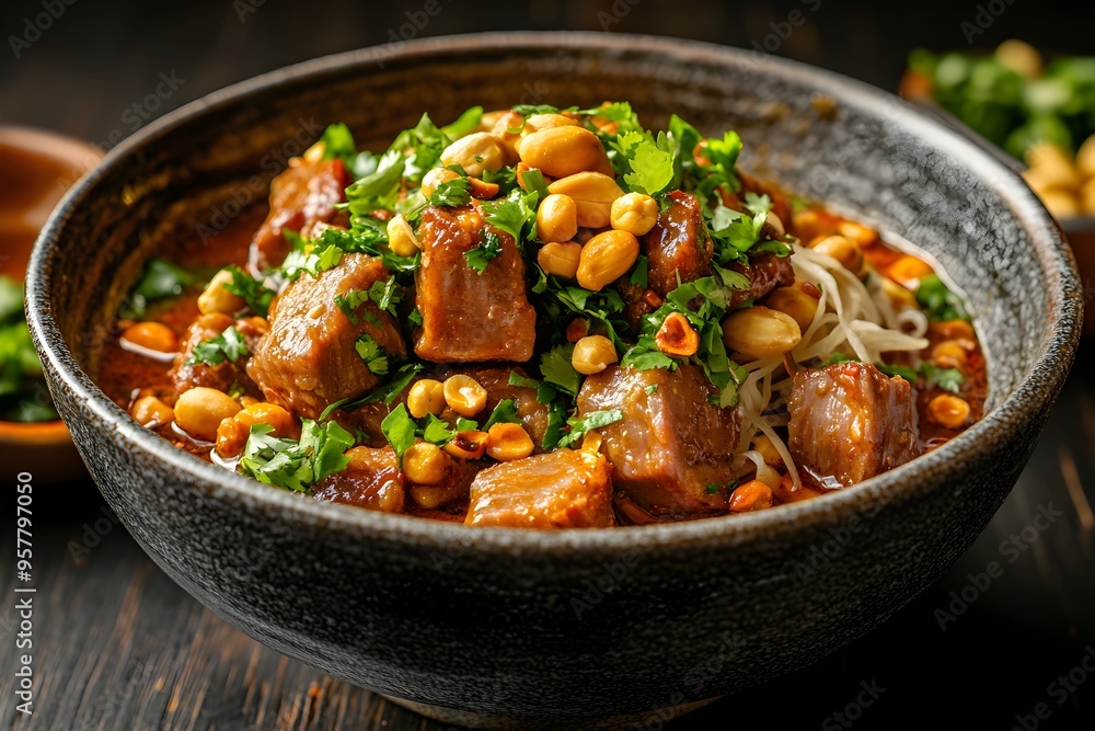 Authentic Thai Northern Style Braised Pork Curry with Ginger and Peanuts Authentic Thai Northern Style Braised Pork Curry with Ginger and Peanuts