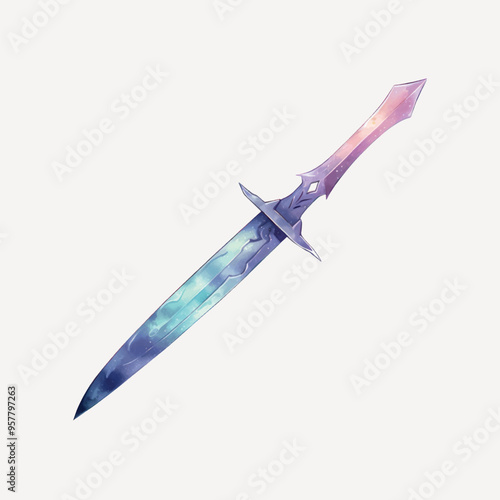 Fantasy sword with cosmic design