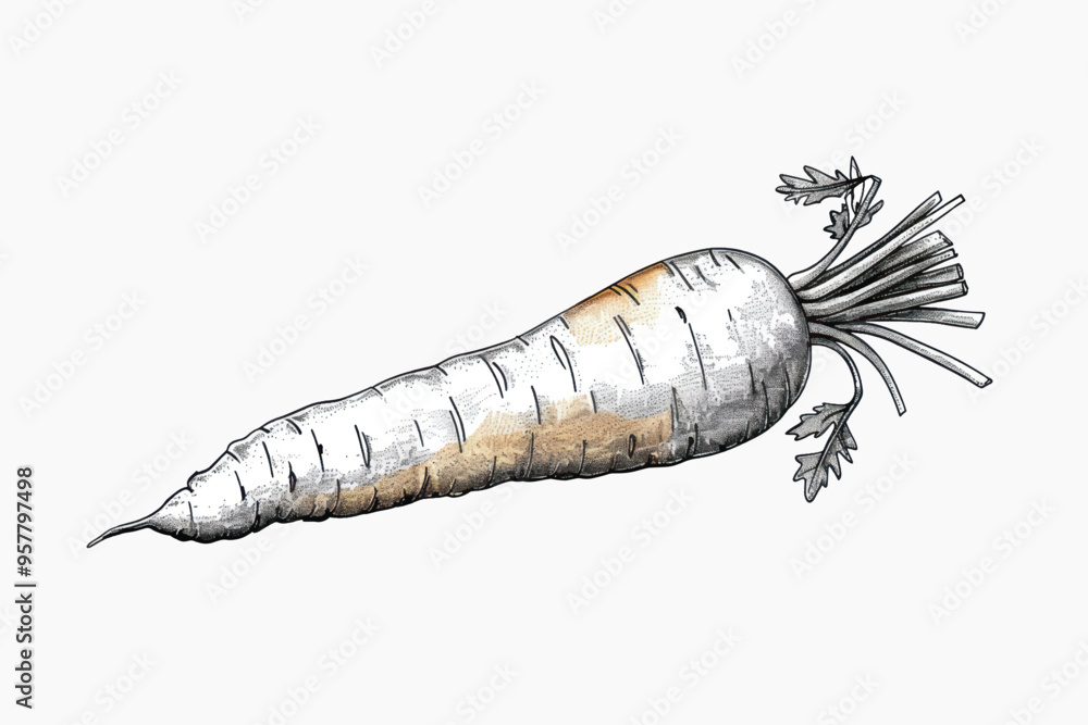 Fototapeta premium Hand-drawn vintage carrot illustration